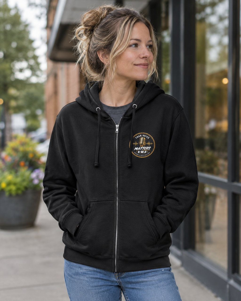 Positivity with Priscilla Fleece Zip-Up Hoodie