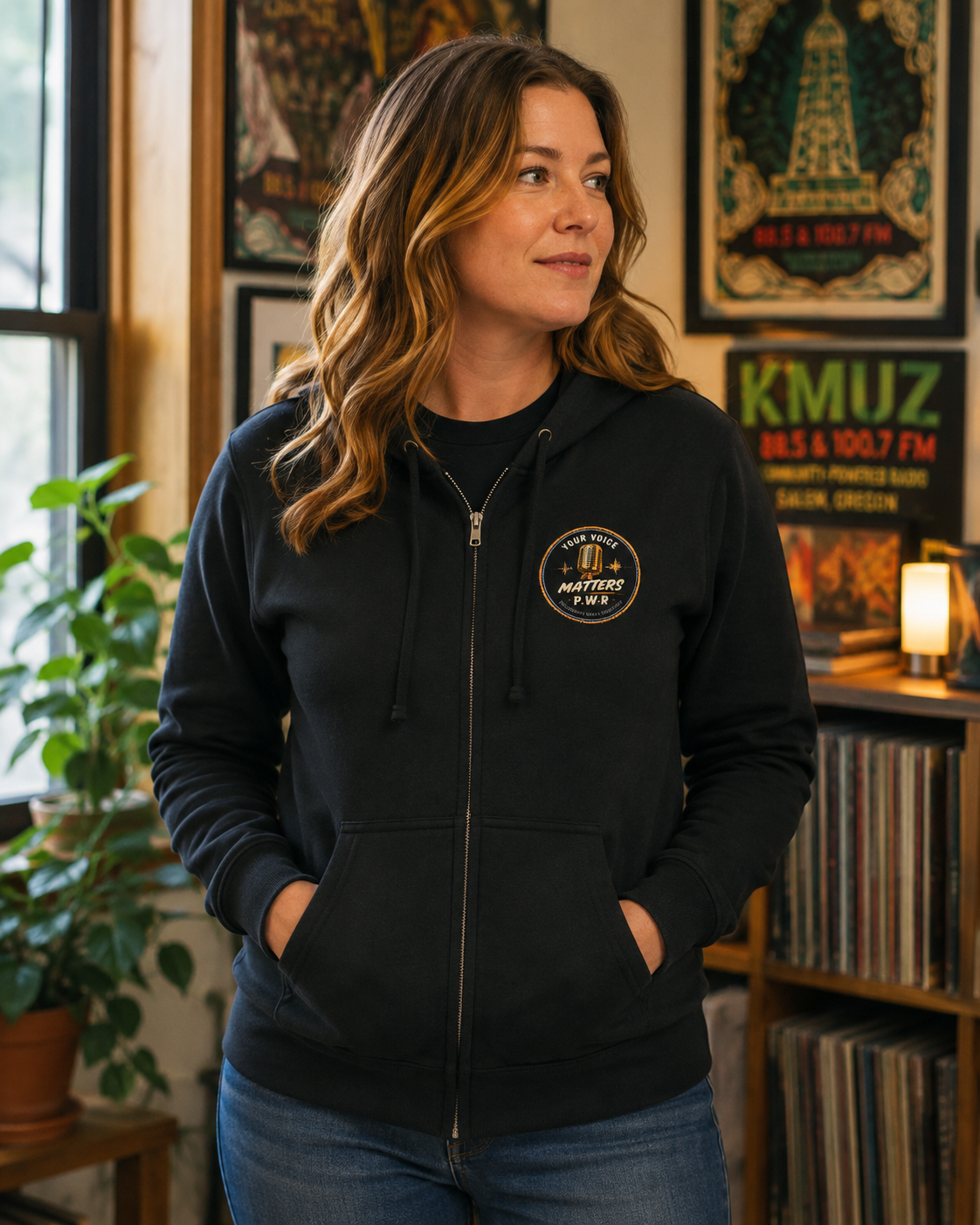 Positivity with Priscilla Fleece Zip-Up Hoodie